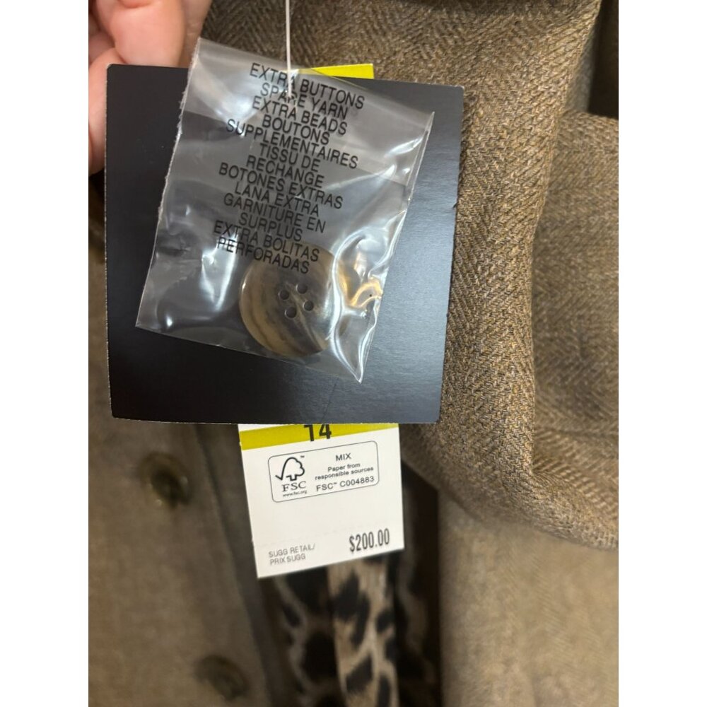 Le Suit Taupe Pant Suit Set Leopard Scarf Womens Size 14 Lush Valley 2 Piece NWT - Picture 5 of 16